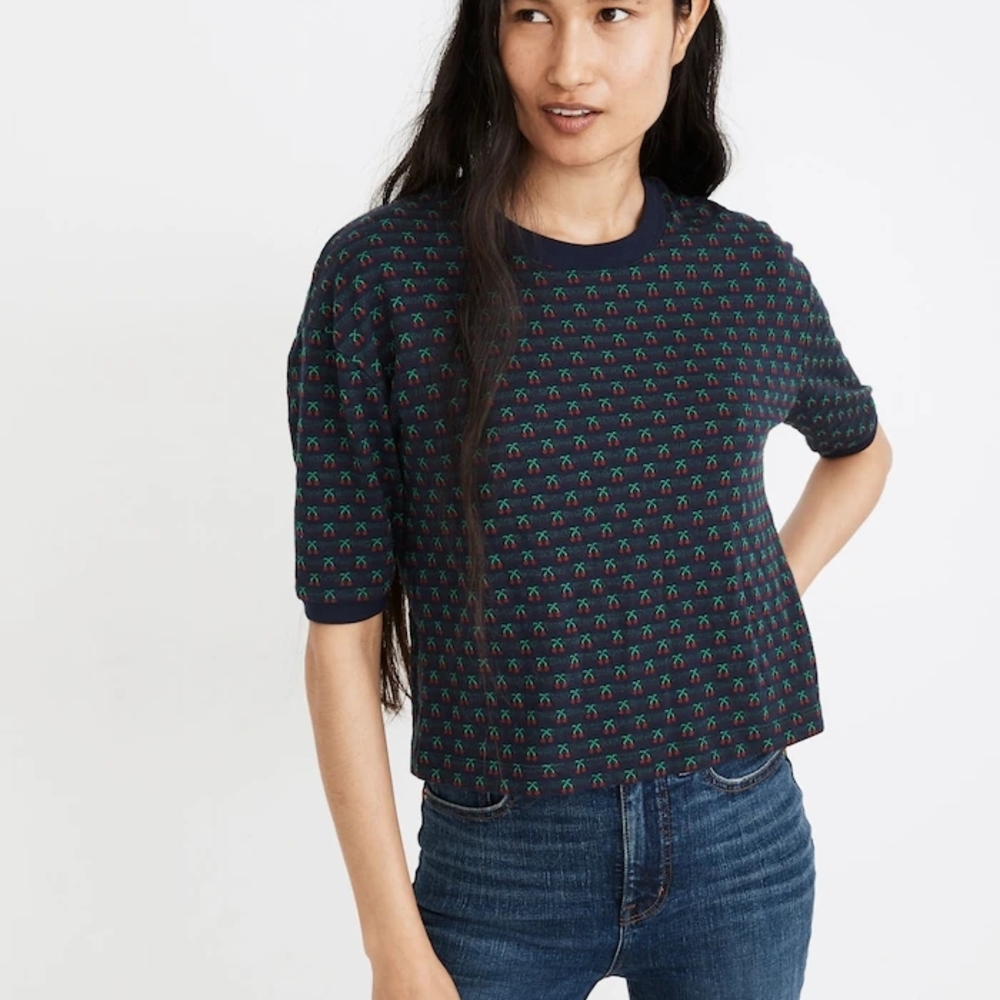 Madewell Cherry Jacquard Top
